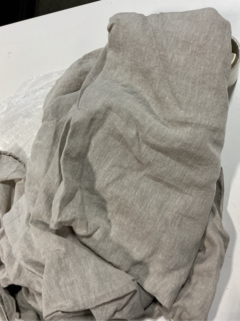 Condition photo showing New/Like New for quince organic brushed cotton duvet cover ivory full queen