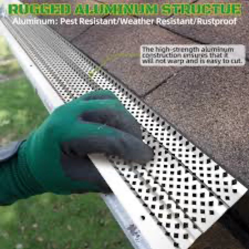 PPOLB Gutter Guards, 6"x28' Leaf Filter, Aluminum Rain Gutter Cover with Screws, 8 PCS DIY-Friendly 