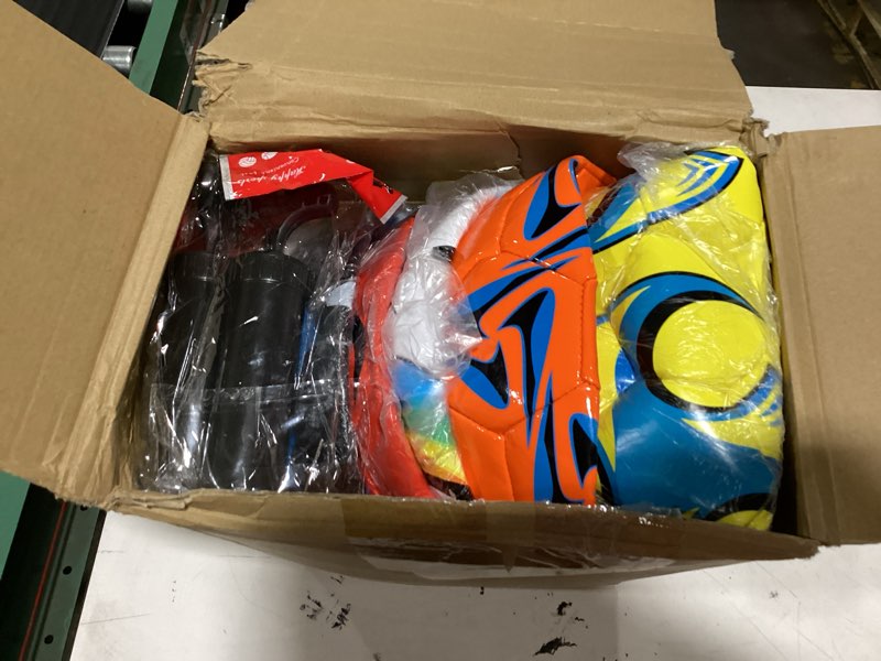 Condition photo showing New/Like New for lunmon 12 pcs bulk soccer balls with 2 pump official size deflated ball football for indoor outdoor game sports training adult players soccer birthday gift global size 4 classic 1