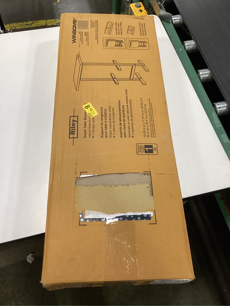 Condition photo showing New/Like New for winsome riley snack table rack in natural finish