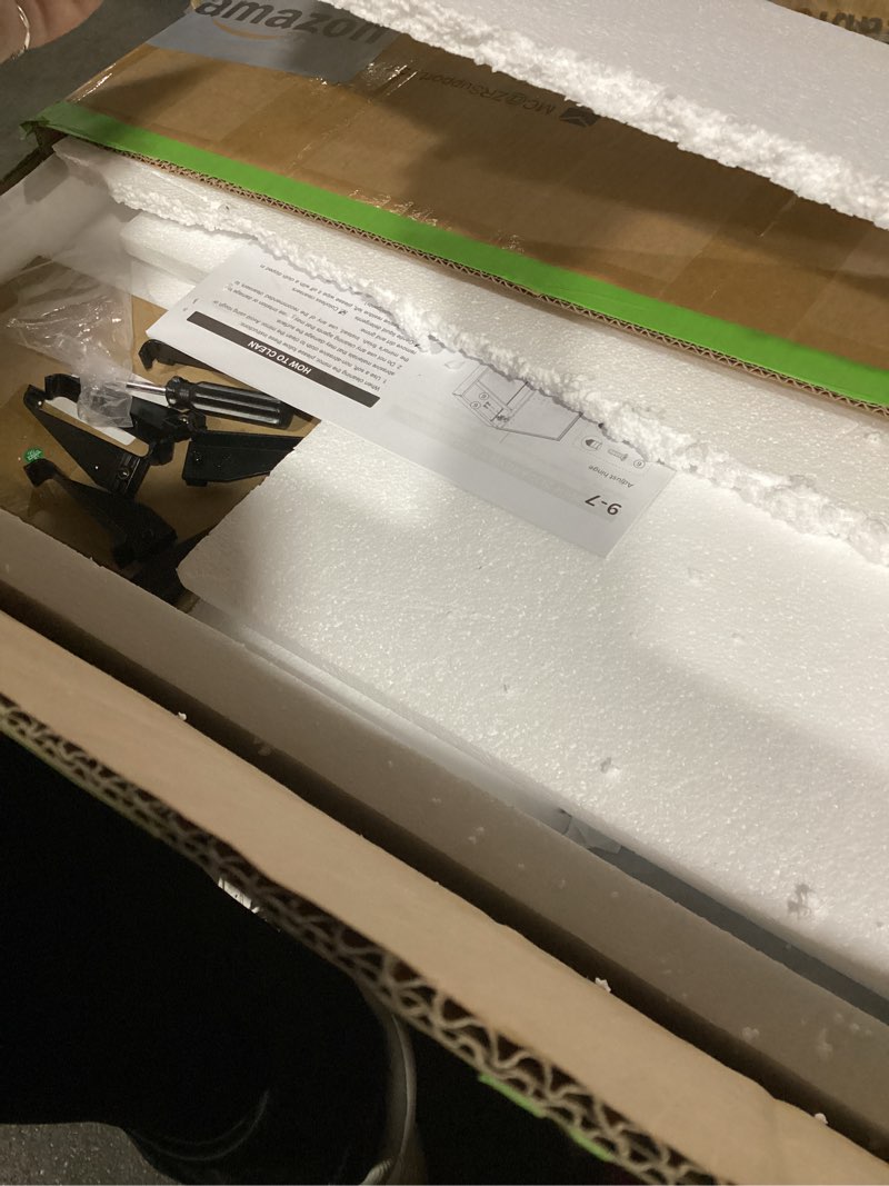 Condition photo showing As Is for Keonjinn 48 x 32 Inch Oversized Medicine Cabinet for Bathroom with Mirror, Assembly Required, Black Aluminum Structure, Free Adjustable Shelves, Combined Recessed or Surface Mount Wall Cabinet Black 48x32 In