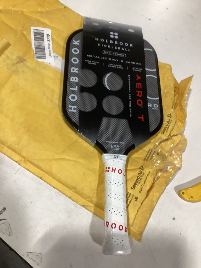 Condition photo showing Good Condition for Holbrook Aero Series Edgeless Pickleball Paddle: USAPA Approved, Carbon Fiber Surface, Foam Polypropylene Core, Widened Sweet Spot, Controlled Touch 16 mm Metallic