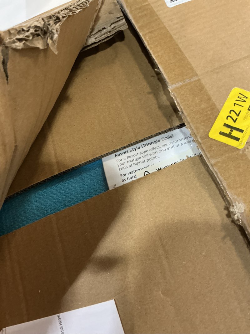 Condition photo showing New/Like New for quictent 12x16ft 185g hdpe rectangle sun shade sail canopy 98% uv block outdoor patio garden with hardware kit (turquoise) 12 x 16 ft rectangle turquoise