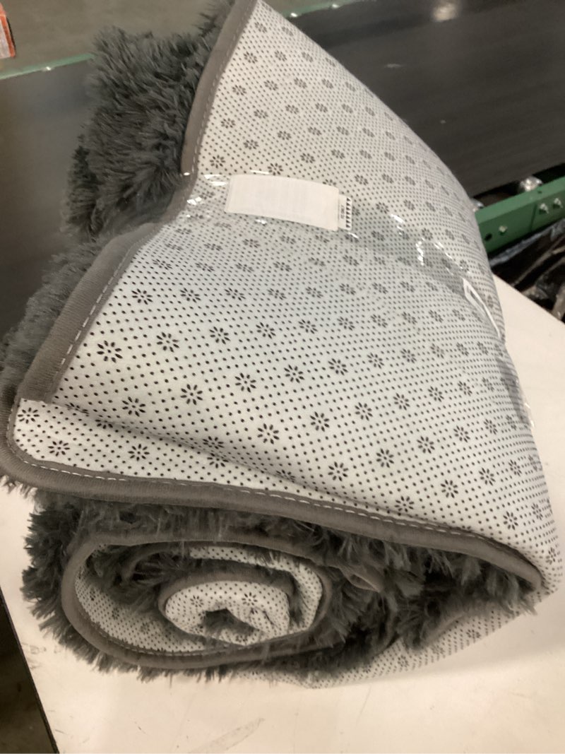 Condition photo showing As Is for 8x10 Area Rugs for Living Room: Ultra Soft Fluffy Shag Grey Rugs for Bedroom, Non-Slip Large Fuzzy Plush Rug Indoor Floor Carpet for Nursery Kids Boys Girls Room, Dorms, Playroom, Modern Home Decor Grey 8' x 10' (Rectangular)