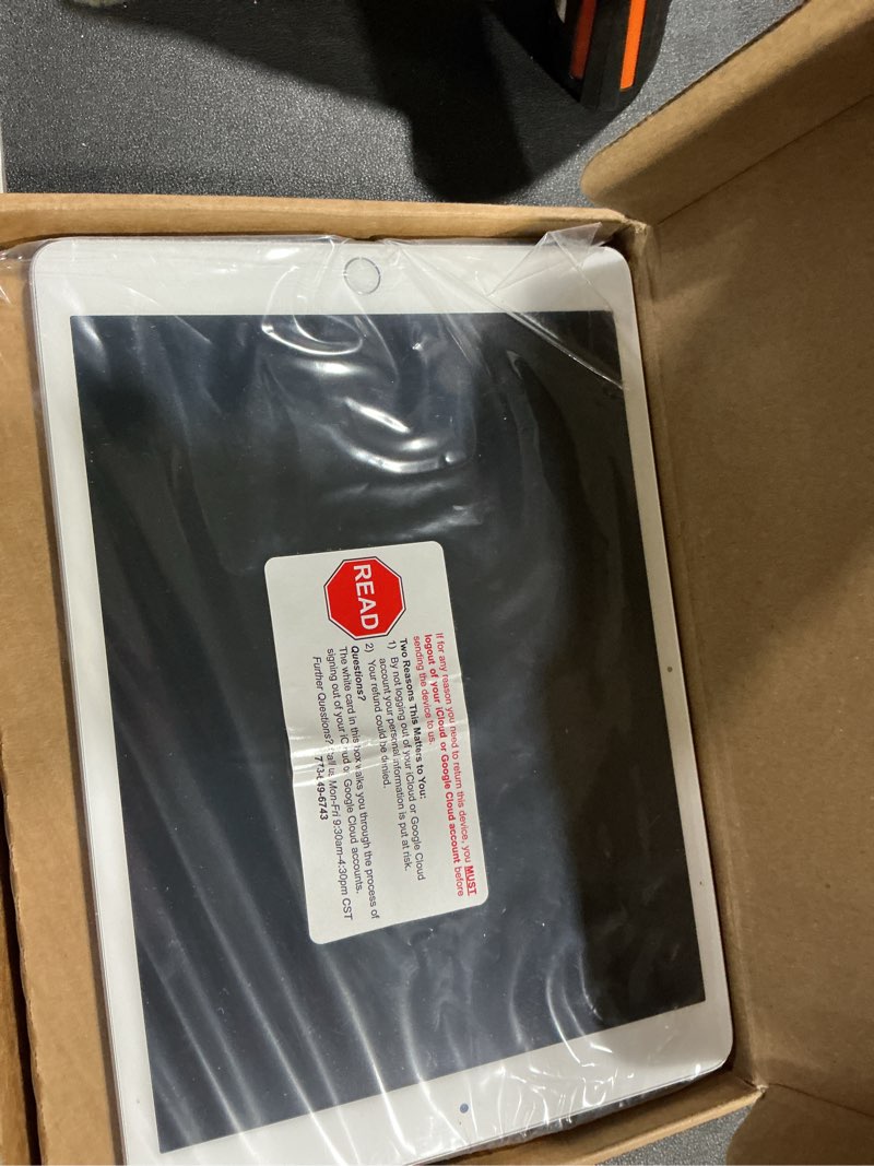 Condition photo showing Working Condition Verified for apple ipad 10.2'' (late 2019) 128gb, wifi only - silver (renewed) wi-fi 128gb silver