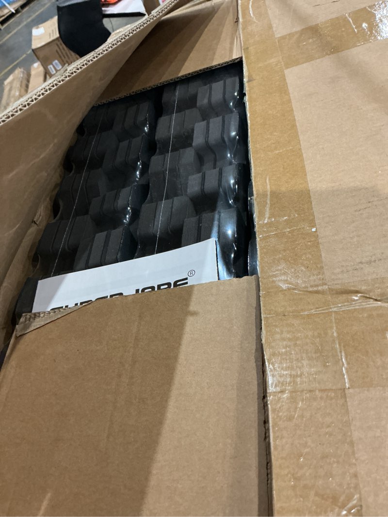 Condition photo showing New/Like New for superjare 0.56'' thick 24 pcs 96 sq ft rubber top exercise equipment mats, high density eva foam mats with rubber top, interlocking gym flooring for home gym, protective workout mat, black 24 tiles (96 sq ft) black