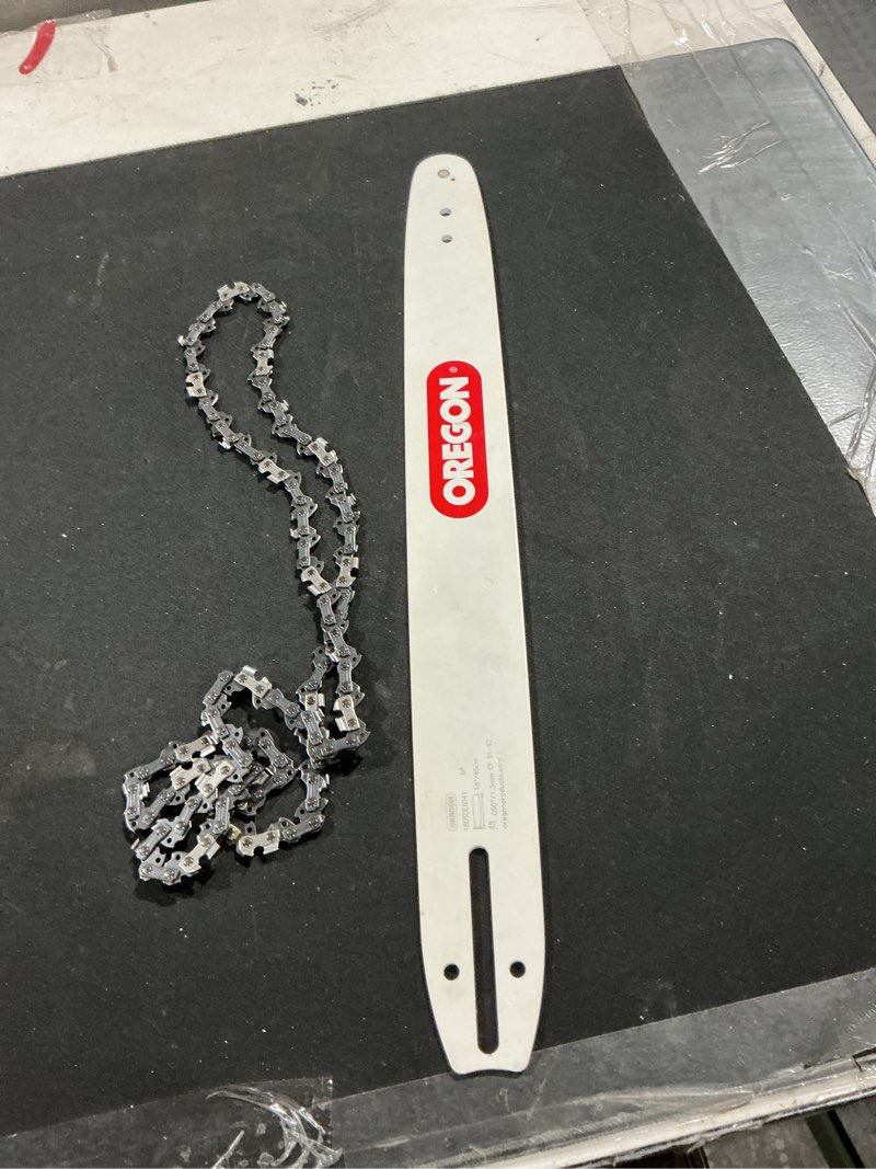 Condition photo showing As Is for Oregon Chainsaw Guide Bar & Chain Combo, AdvanceCut Replacement for Saw Chains, Bar Length 20" (50cm) with Low Kickback Chain Set, 3/8" Pitch, 0.050" Gauge, 72 Drive Links (584818)