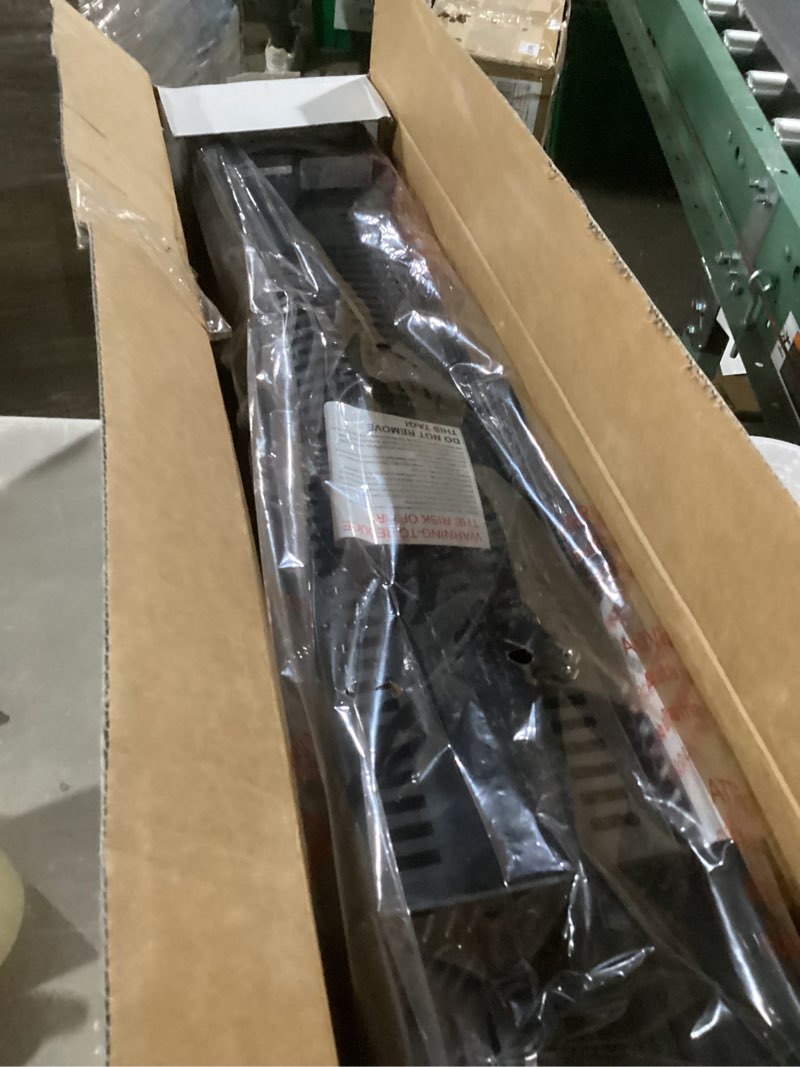 Condition photo showing As Is for Comfort Zone 1500W Convection Baseboard Heater with Built-In Thermostat, Overheat & Tip-Over Protection, Dent-Proof Ends, Plug-In Portable, Ideal for Home, Bedroom & Office, Black