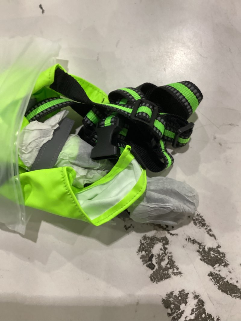 Condition photo showing Good Condition for all-in-one dog suspender boots for small, medium & large dogs – waterproof paw protectors with non-slip sole & reflective straps, ideal for rain, snow, and hiking (green, xs) green xs