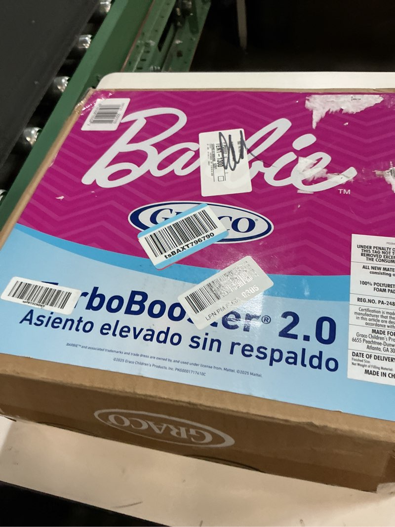 Condition photo showing New/Like New for Graco TurboBooster 2.0 Backless Booster Car Seat, Barbie Paint, Travel Booster Seat for Children Ages 4-10, Weight 40-100 Pounds and Height up to 57 Inches