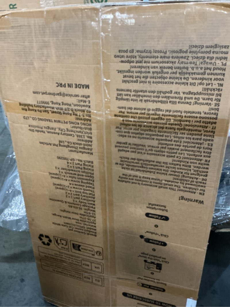 Condition photo showing New/Like New for gardner pet 51"-87" extra tall cat gate for doorway, wide adjustable 27.56"-37" baby gate included 4 extension kits, pressure mounted safety full door gate for stairs, studio, kitchen (white) white 51-87"/130-220cm