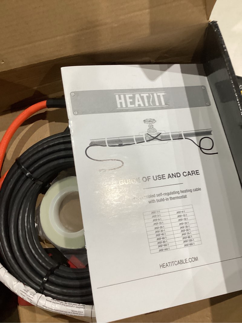 Condition photo showing Good Condition for HEATIT 20ft Self-Regulating Pipe Heating Cable for Pipe Freeze Protection, Automatic with Built-in Thermostat for Metal And Plastic Home Pipes, Energy-Saving Heat Tape for Pipes ETL Listed, 120V 3W/FT 3W/FT 20 ft