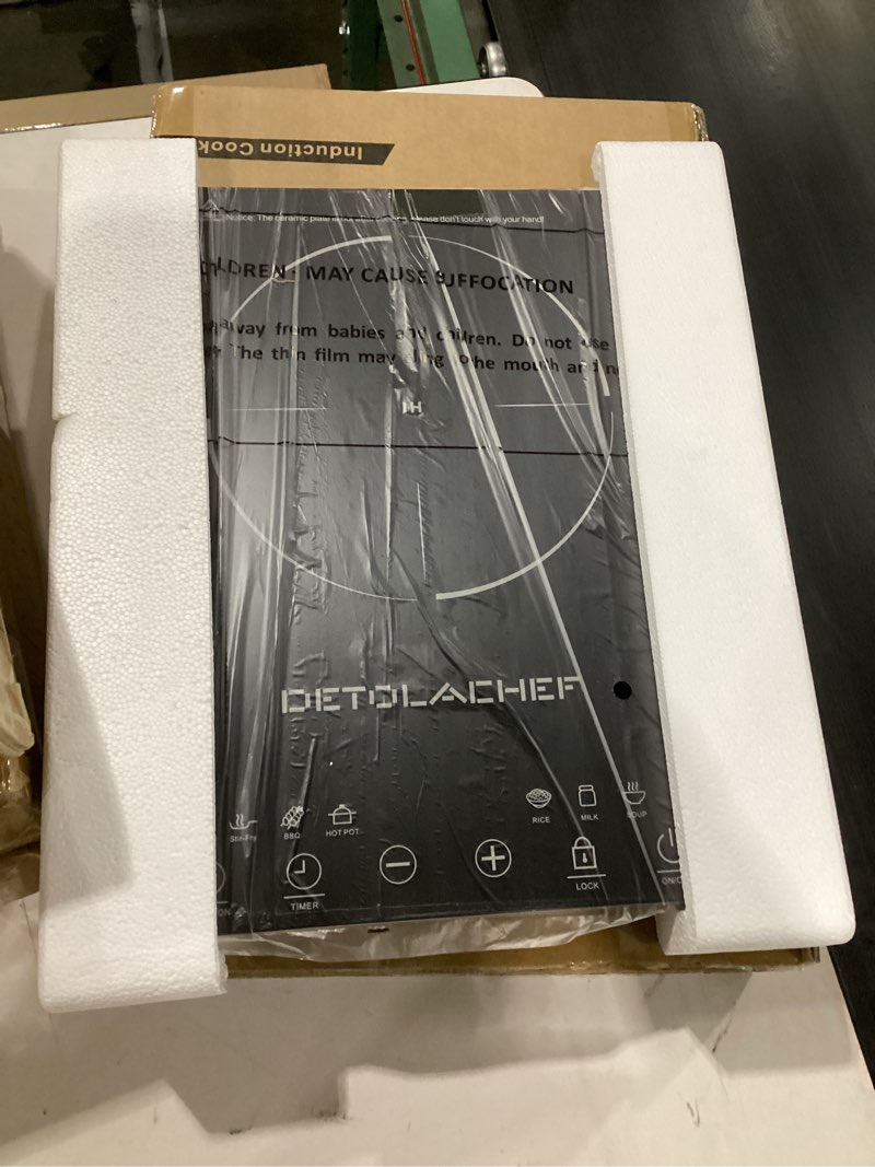 Condition photo showing New/Like New for induction hot plate, 1800w hot plate electric cooker, 10 temperature setting, led sensor touch, kids safety lock, auto-off & pan detection, induction burner with timer