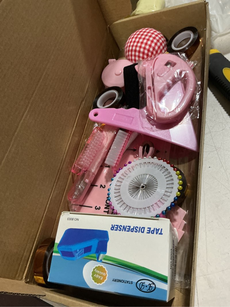 Condition photo showing As Is for xeuzk sublimation shirts tool pink kit with 8t shirt rulers, 3pack teflon sheet for heat press 12 x 16in, heat resistant gloves & silicone bumps, 4rolls heat resistant tape& tape dispenser sublimation