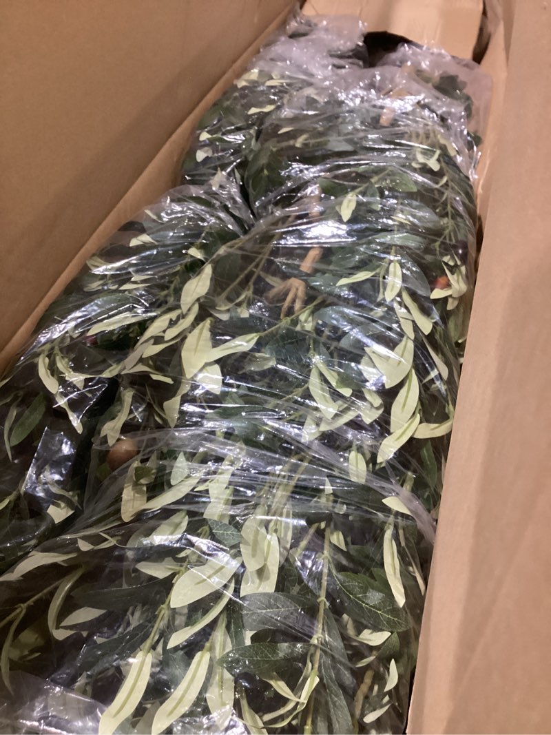 Condition photo showing Good Condition for tall faux olive tree?10ft?120in? realistic potted silk artificial olive tree? fake olive trees indoor with green leaves and big fruits for home office living room stairs patio decor. 1 10ft