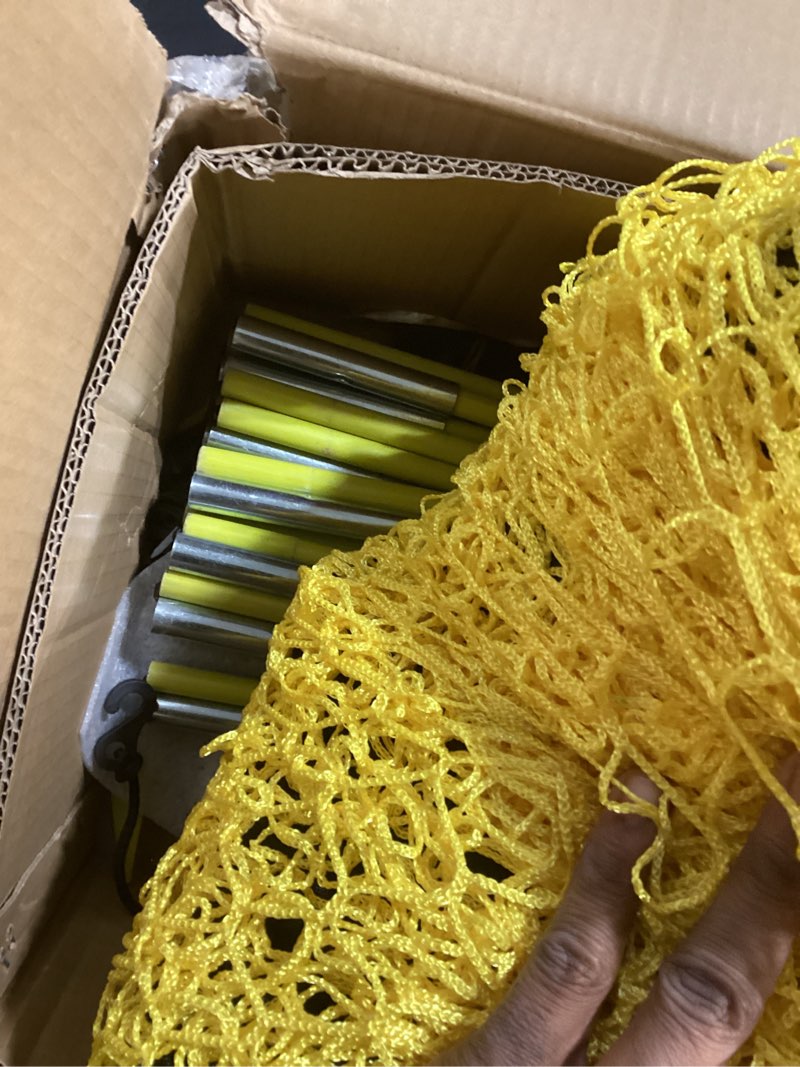 Condition photo showing Good Condition for apex sports portable 22ft x 12ft x 8ft baseball & softball batting cage with pitching machine hole, 3ply 1.25'' yellow netting, secure steel poles, 12.7mm fibreglass poles, carry bag included baseball batting cage