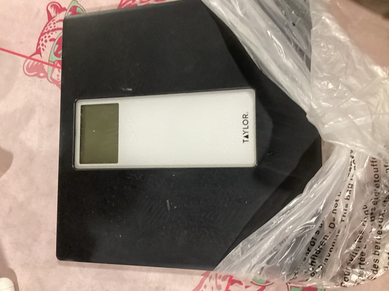 Condition photo showing As Is for (black)taylor digital glass bathroom scale for body weight, 400 lb capacity, durable tempered glass platform and easy to read,