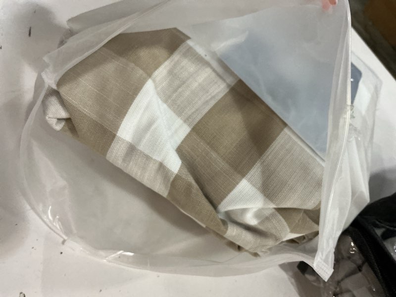 Condition photo showing New/Like New for Amzdecor Buffalo Check Plaid Full Blackout Window Curtains 84 Inches Long for Bedroom Noise Reducing Total Room Darkening Grommet Drapes,Vintage Farmhouse Window Treatment,2 Panels,52"x84",Beige/White 52"W x 84"L (Pack of 2) Beige/White