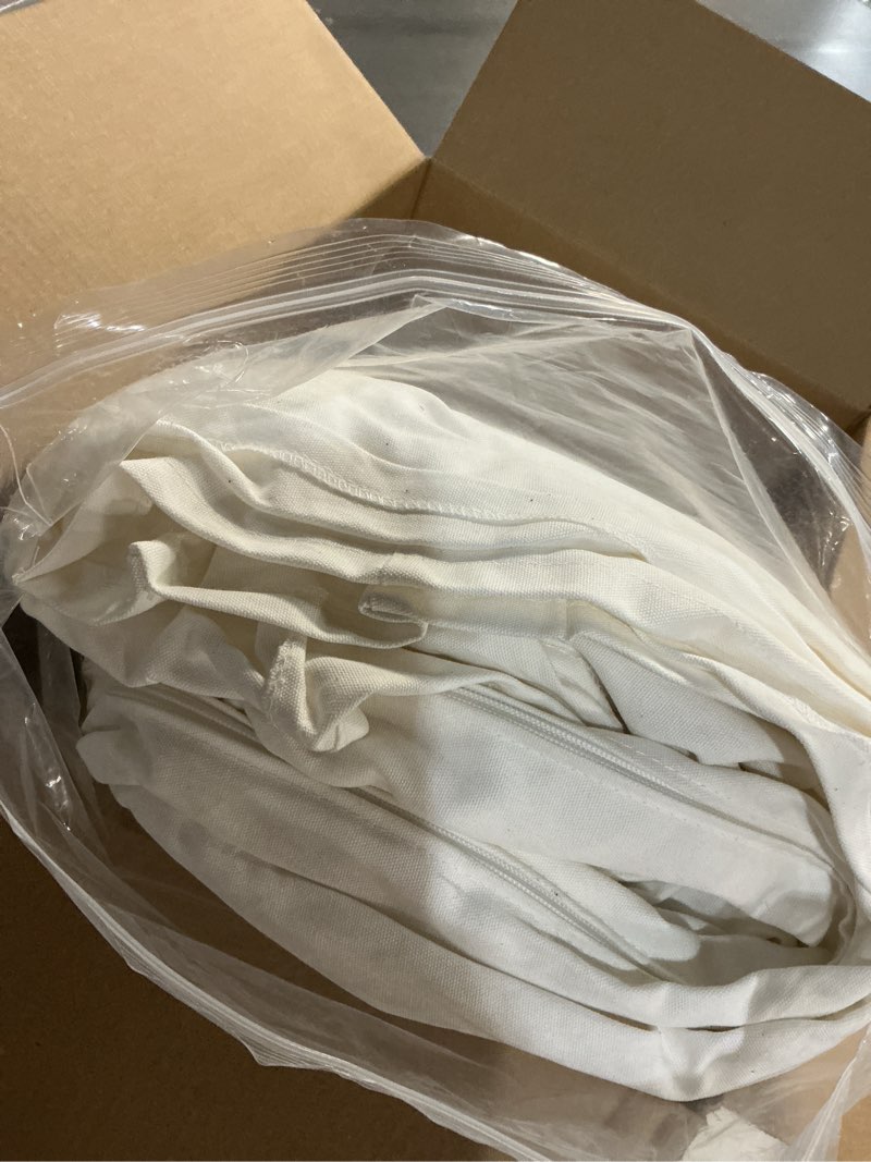 Condition photo showing As Is for heavy cotton ektorp sofa 3 seat cover replacement is made compatible for ikea ektorp three seat sofa (white sofa)