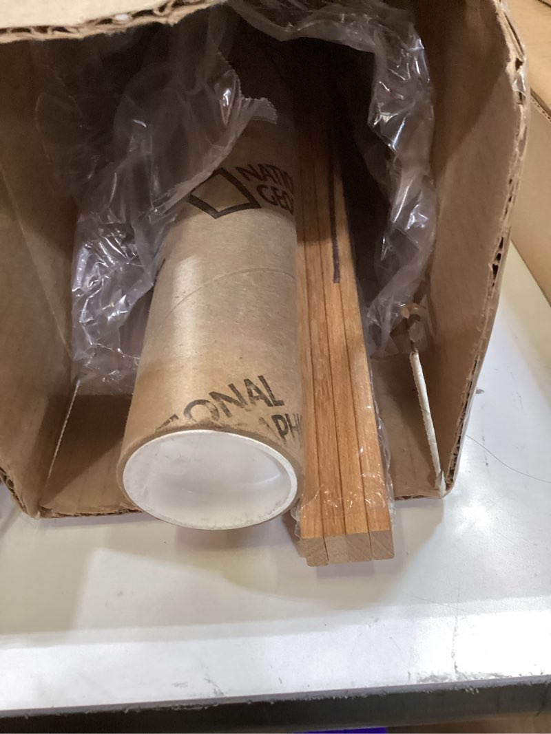 Condition photo showing Good Condition for falamon magnetic poster hanger frame, 48x36 48x24 48x32 teak wood magnet poster frame for posters, prints, photos, pictures, maps, scrolls, and canvas artwork teak wood 48l" x 0.7w"