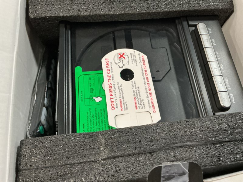 Condition photo showing Good Condition for greadio boombox cd and cassette player combo, 5000mah rechargable cd player boombox with bluetooth receive/transmit/fm radio/usb/tf/aux/remote control, boom box cassette player for home outdoor black cd player boombox with cassette