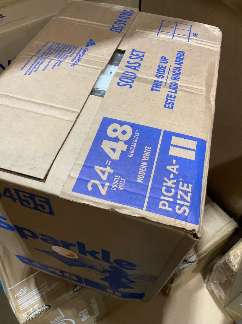 Condition photo showing Good Condition for sparkle pick-a-size paper towels, 24 double rolls (2,640 sheets total) - strong 2-ply towels for kit