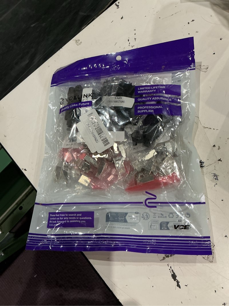 Condition photo showing New/Like New for vcelink cat6a connector, rj45 connectors pass through cat6a cat7 shielded, ul-listed 3-prong gold plated, cat7 connector with strain relief boots (rj45 connector-transparent, black, 30-pack) black 30-pack