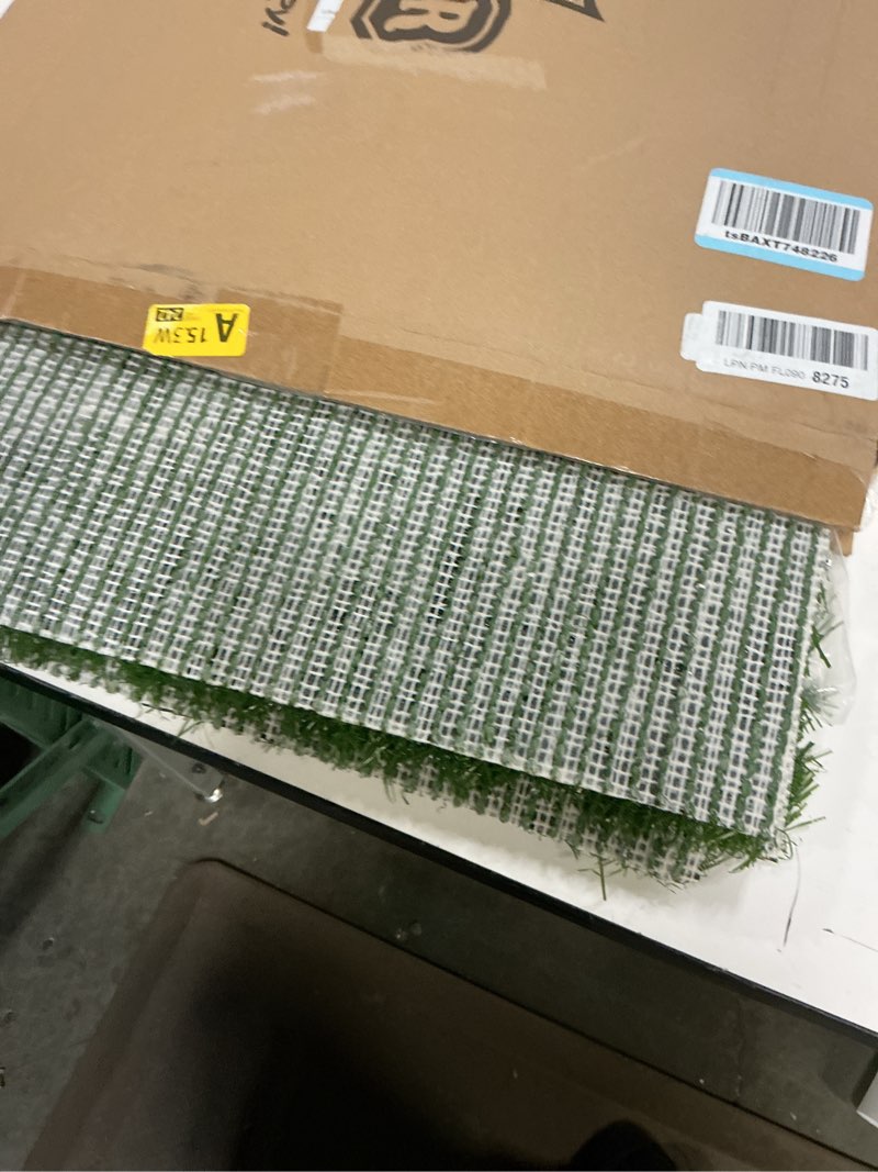 Condition photo showing Good Condition for artificial grass puppy pee pad for dogs and small pets - set of three 23x18.5-inch reusable 3-layer turf pads for dogs - indoor and outdoor fake grass potty pet supplies by petmaker medium replacement pads