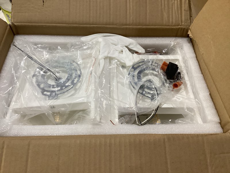Condition photo showing New/Like New for white gypsum modern led wall sconces wall lighting set of 2, indoor hardwired walls mount light fixtures up down lamp for hallway bedroom living room dining room?bulbs included? white - 2 pack