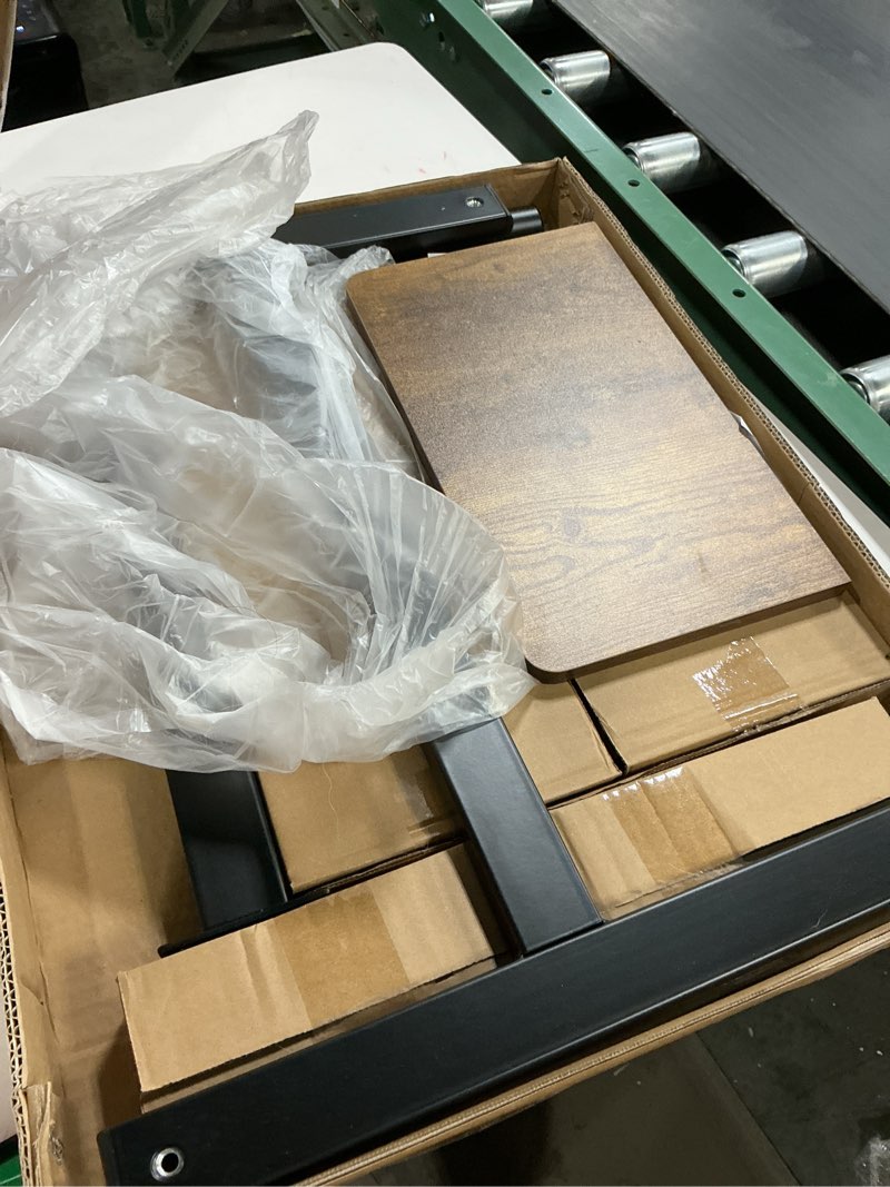 Condition photo showing Good Condition for Overbed Bedside Desk Mobile Rolling Laptop Stand Tilting Overbed Table with Wheels Height Adjustable Tray Table for Laptop Bed Sofa Side Table Rustic Brown