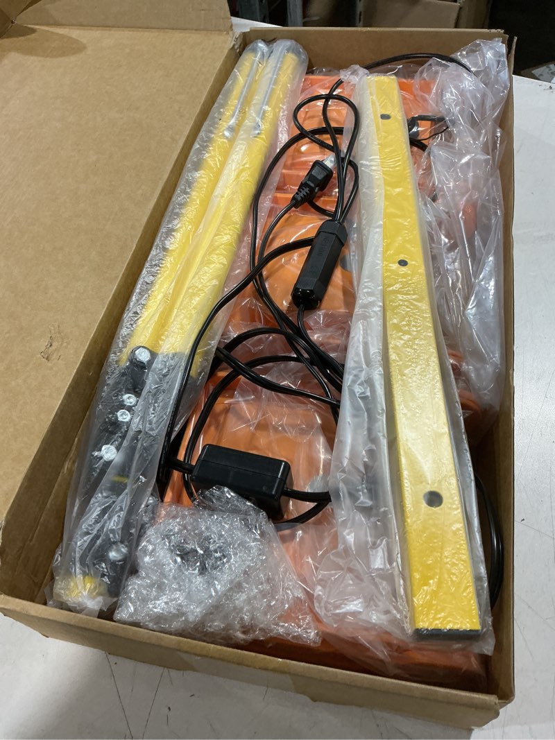 Condition photo showing Good Condition for 150w led portable work light with stand (1500w equivalent), 24000 lumens, 5000k daylight, adjustable head, ip65 waterproof, ul 12ft 18awg cord, for indoor/outdoor use – garage, construction, parties orange 1