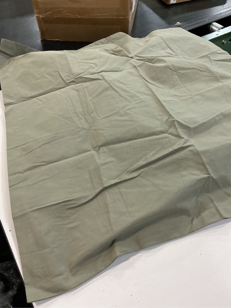 Condition photo showing As Is for european linen double flange sham set color: willowleaf(1pcs)(26inx26in)