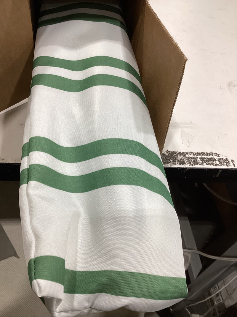 Condition photo showing Good Condition for 6ft stripe fringe beach umbrella for sand with sand anchor, upf 50+ sun shade with tassels, adjustable tilt pole, portable coastal umbrella for beach & pool, heritage ocean cypress stripe