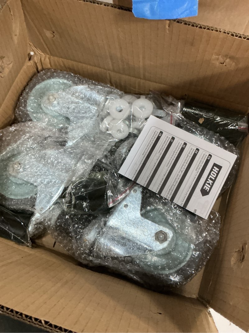 Condition photo showing Good Condition for holkie caster wheels locking 5 inch expanding stem casters, threaded swivel casters set of 4 heavy duty castors, fit 1", 1-1/4", 1-2/5",1-1/2", 1-5/8" id stainless steel table, cart, furniture legs 5inch(4pack)