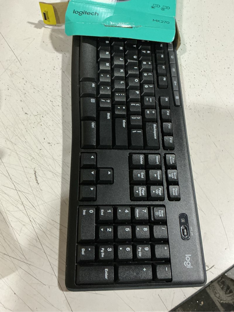 Condition photo showing Good Condition for logitech mk270 wireless keyboard and mouse combo for windows, 2.4 ghz wireless, compact mouse, 8 multimedia and shortcut keys, 2-year battery life, for pc, laptop - black black 1 pack combo