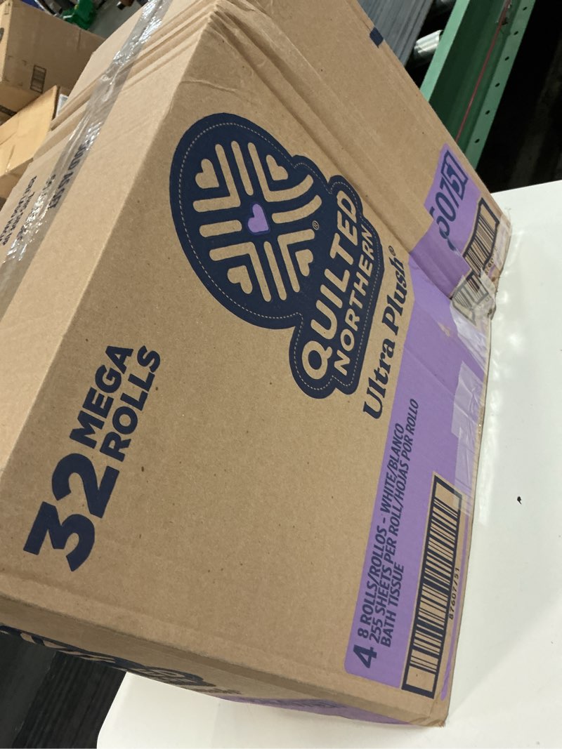 Condition photo showing New/Like New for quilted northern ultra plush toilet paper, 32 mega rolls = 128 regular rolls, 3x thicker*, 3 ply soft toilet tissue 32 mega rolls (pack of 1)