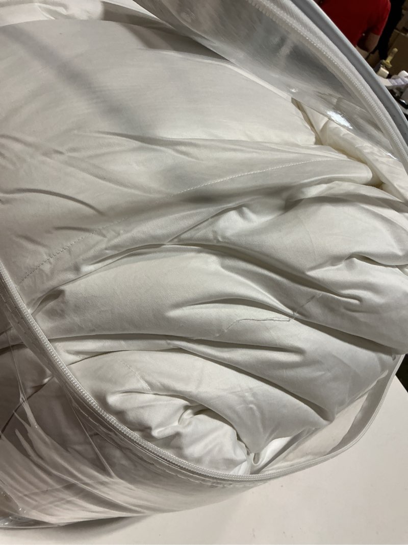 Condition photo showing As Is for Royal Hotel Bedding King Size 300-Thread-Count Hungarian Goose Down Alternative Comforter 100 Percent Egyptian-Cotton 300 TC - 750FP - 86 oz - Solid White Down-Alt Comforter
