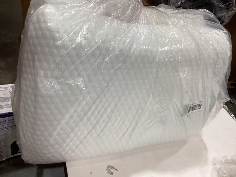 Condition photo showing Good Condition for dumos memory foam pillows for sleeping 2 pack, bed pillows for adults with washable cover and breathable mesh, gel cooling pillow for back and side sleeper support, white standard size 2 pack white 2