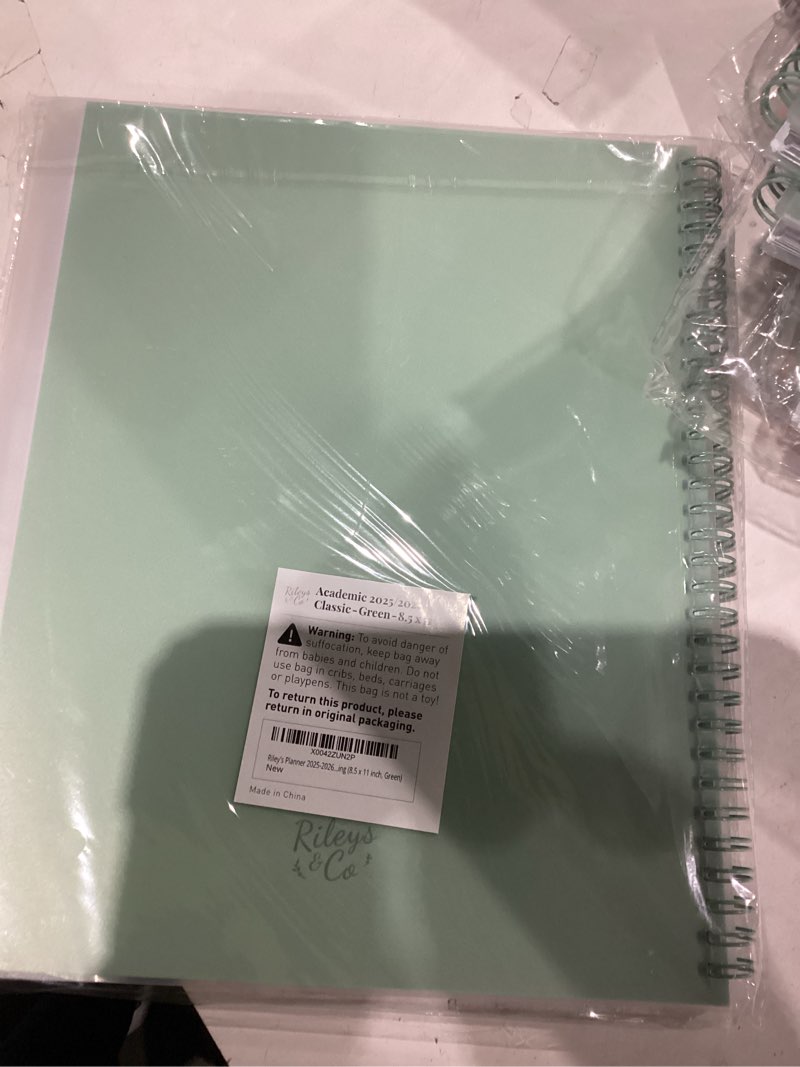 Condition photo showing New/Like New for Rileys Academic Planner 2025-2026, Daily, Weekly & Monthly Planner, July 2025 - June 2026, Student Notes Pages, Twin-Wire Binding, Weekly Agenda for School & Work (8.5 x 11-Inches, Green, Classic) 8.5 x 11 Inch Green - Classic