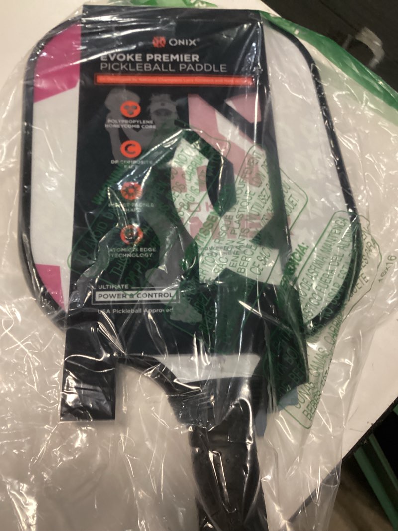 Condition photo showing Good Condition for onix evoke premier professional tournament pickleball paddle composite face impact paddle shape 14mm medium pink