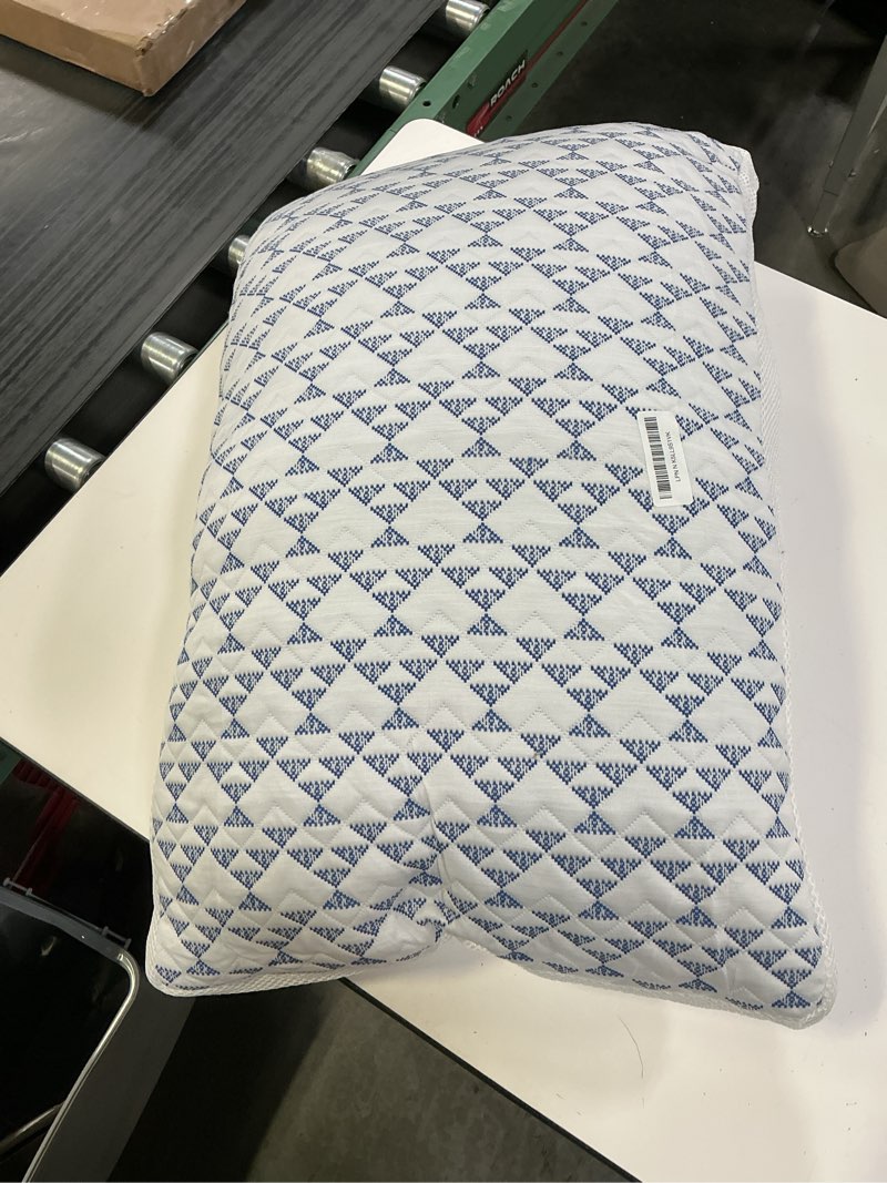 Condition photo showing As Is for Shredded Memory Foam Cooling Soft Bamboo Viscose Pillow Queen Size, Adjustable Hypoallergenic Hotel Quality Bed Pillow for Back, Stomach and Side Sleeper, Oeko-TEX Certified Queen (Pack of 1)