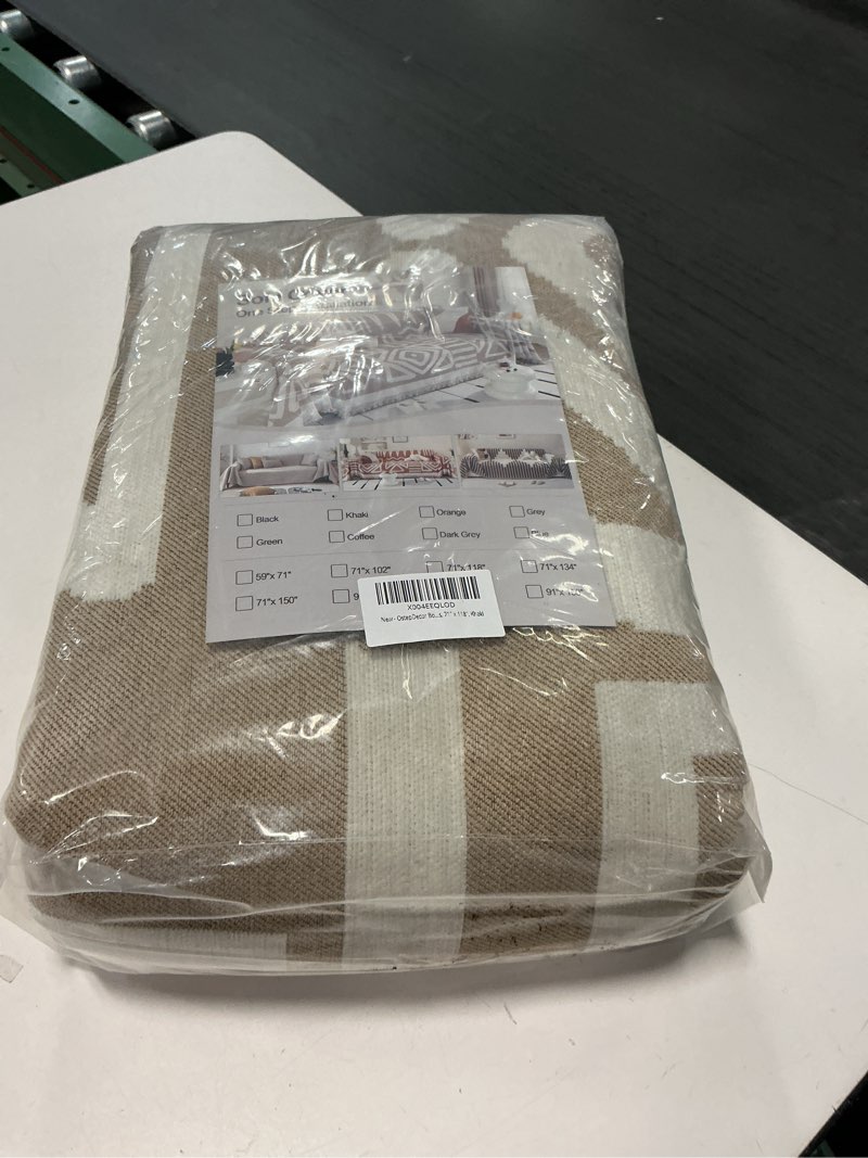 Condition photo showing Good Condition for OstepDecor Boho Couch Cover, Khaki Sofa Covers Washable, Sectional Couch Covers for Sofa L Shape, Chenille Sofa Blanket Cover, Non-Slip Sofa Slipcovers for Dogs, Pets, 71" x 118" Bohemia Khaki 71" x 118"