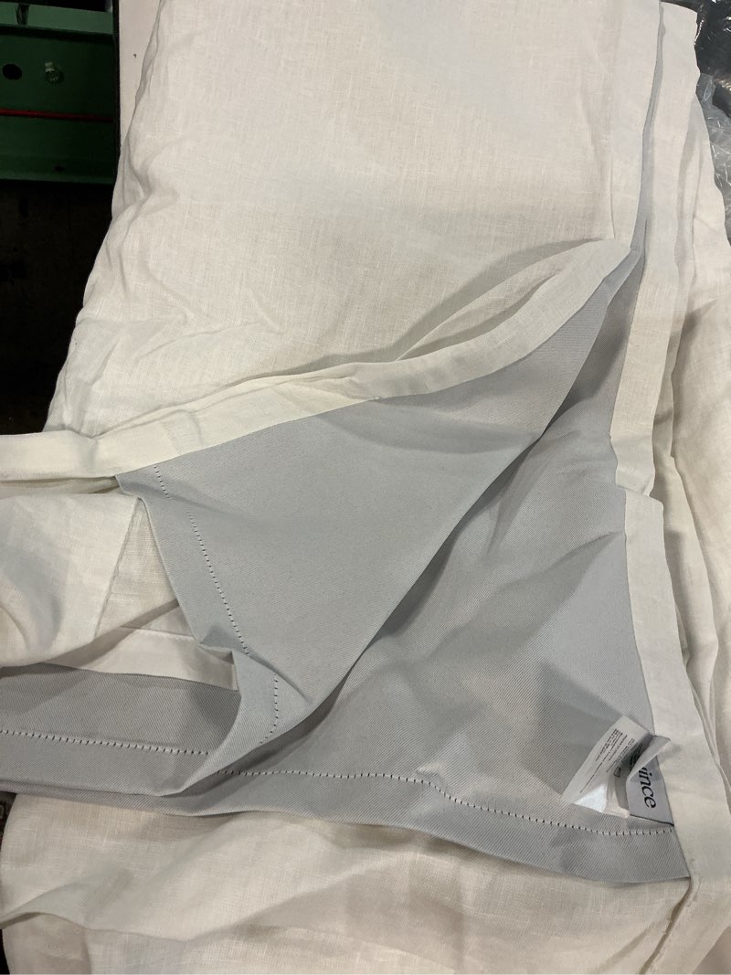 Condition photo showing Good Condition for quince european linen room darkening curtain - single panel, 96x96, white,1 piece