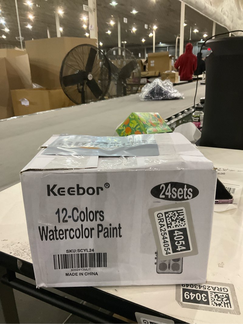 Condition photo showing New/Like New for Watercolor Paint Set for Kids, 12 Colors, 24 Pack Washable Water Colors for Party Favors, Gifts, Classroom Supplies (Wood Brushes Included) 12 Colors?Pack of 24?