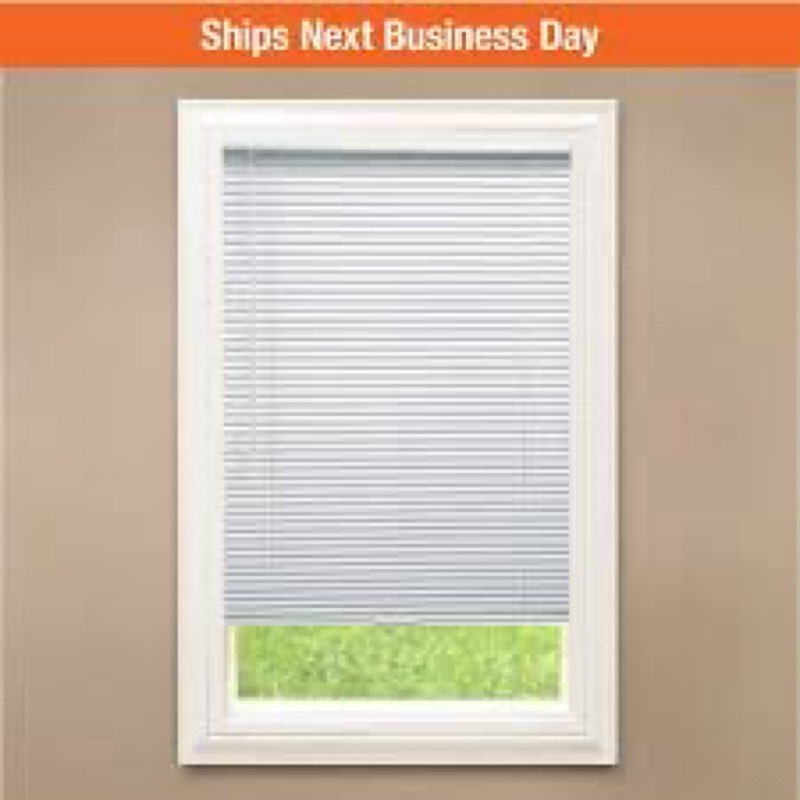 AIRLAJYID Cordless Vinyl Mini L Blinds 21" W x 72" H, 1" Slat White Horizontal Windows L Blind for D