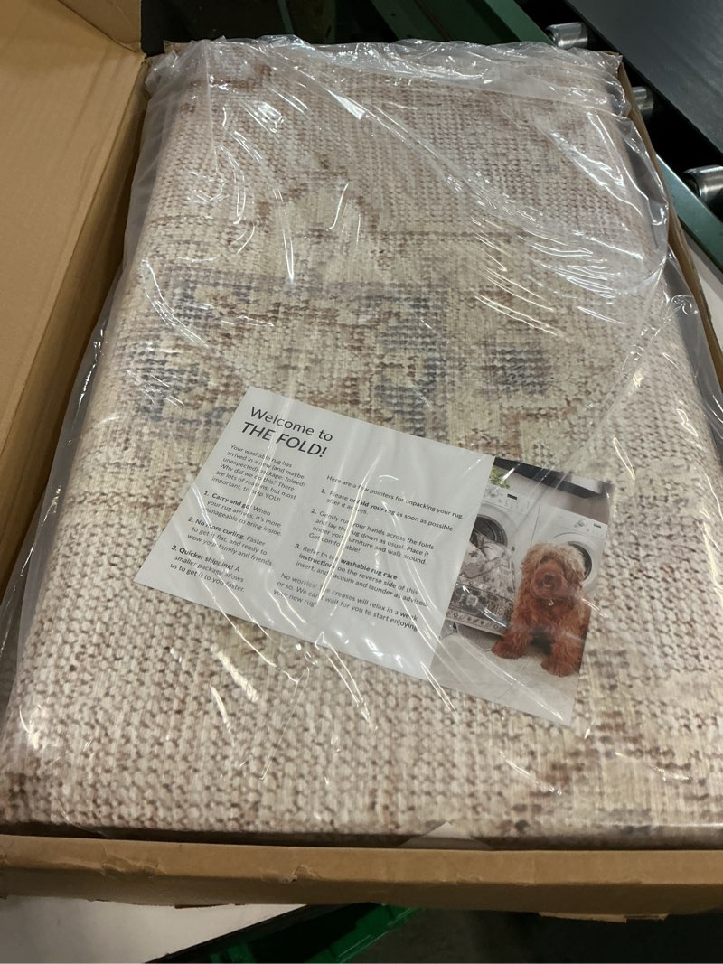 Condition photo showing New/Like New for Nuloom Splashguard Vivica Beige/Ivory, 8' x 10', Vintage, Soft and Cozy, High Traffic, Stain Resista