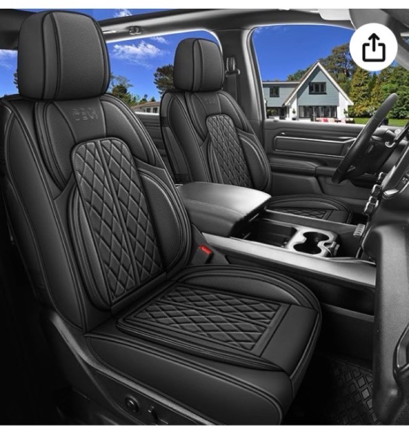 DuDuWang Car Seat Cover Custom Fit for Dodge Ram 1500 2500 3500 2002-2026 Faux Leather Seat Cover Se