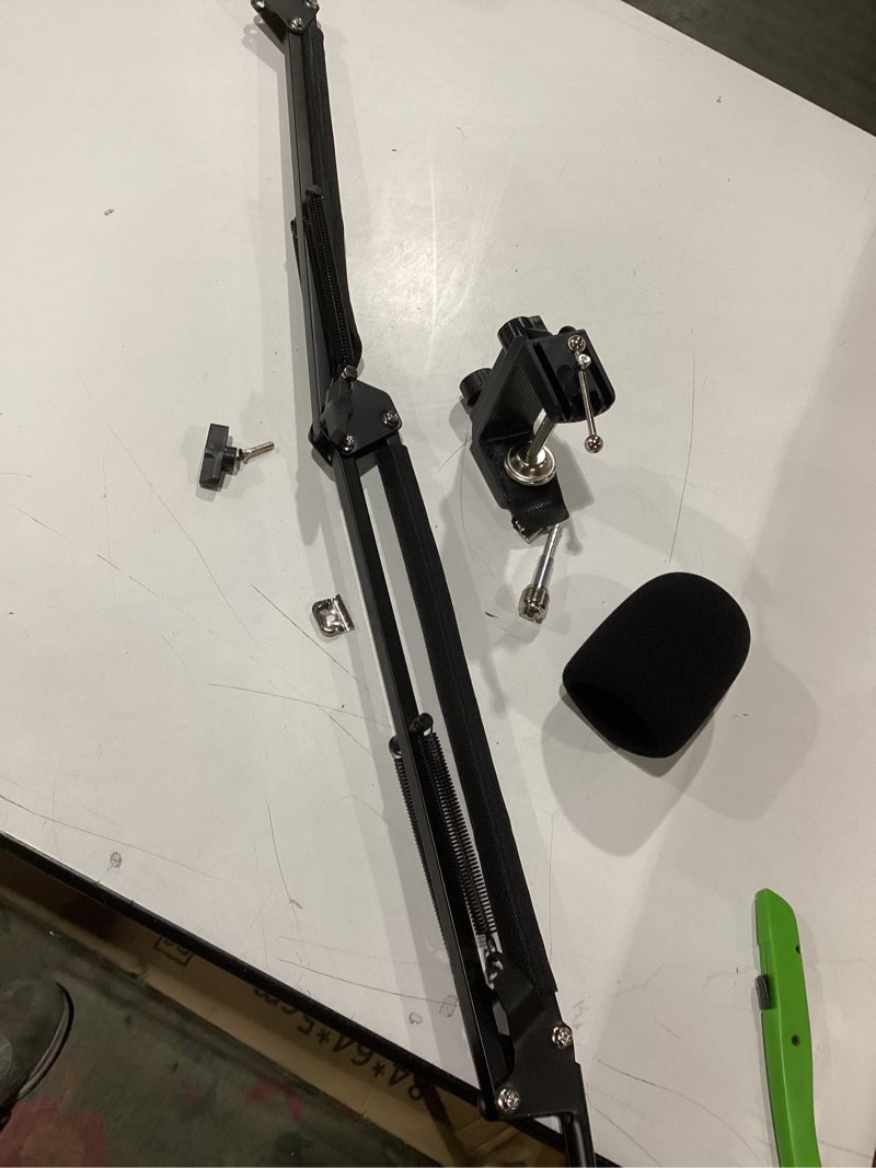 Condition photo showing As Is for AT2020 Mic Boom Arm Stand with Pop Filter, Compatible with Audio-Technica AT2020, Audio-Technica AT2020V USB Microphone with Cable Sleeve by SUNMON