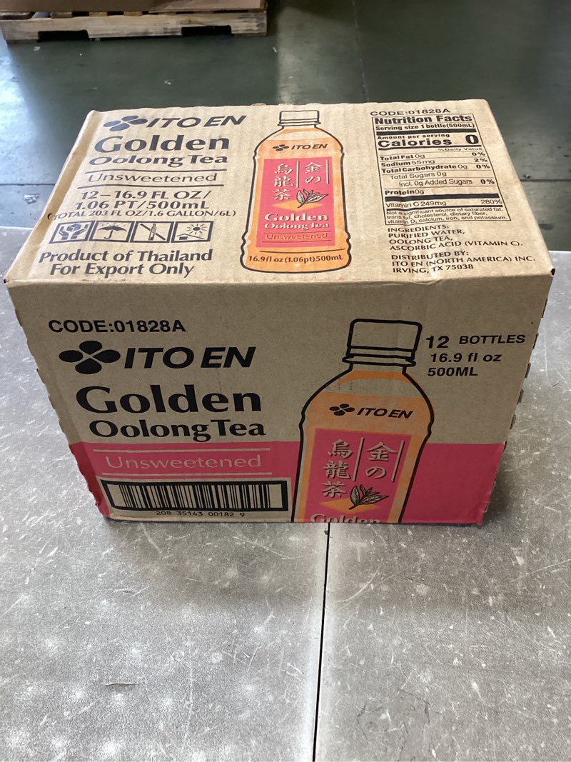 Ito En Golden Oolong Tea, Unsweetened, 16.9 fl oz (12-Pack)(( Best By/JUL/10/2025)) 