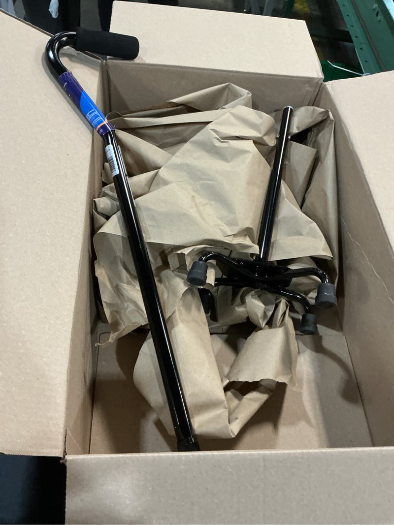 Condition photo showing Good Condition for medline aluminum quad cane with small base, 300 lb capacity, for balance, knee injuries, leg surgery recovery & mobility, portable, sturdy walking aid for seniors & adults